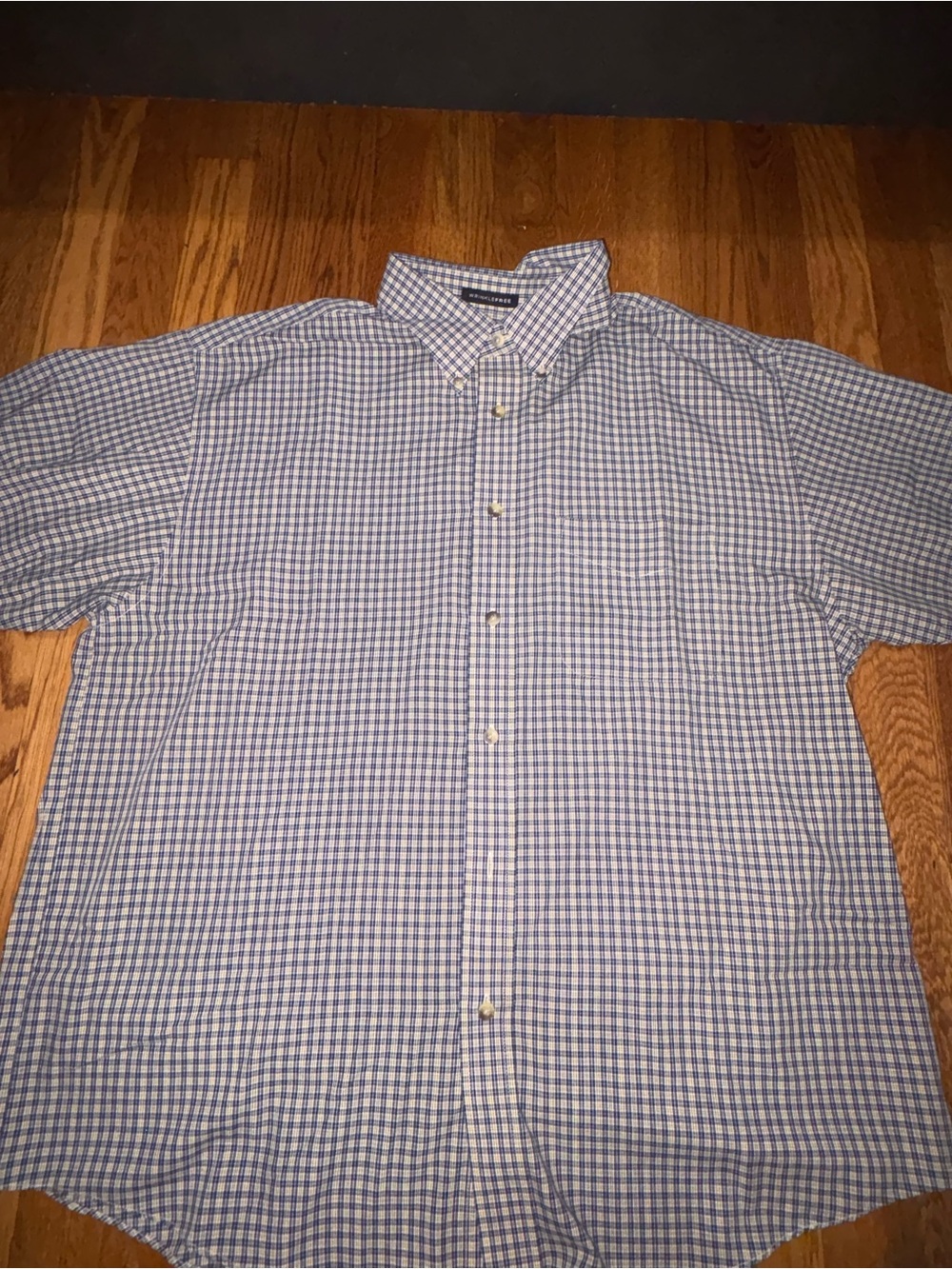 Men's Blue Check Button-Down Shirt